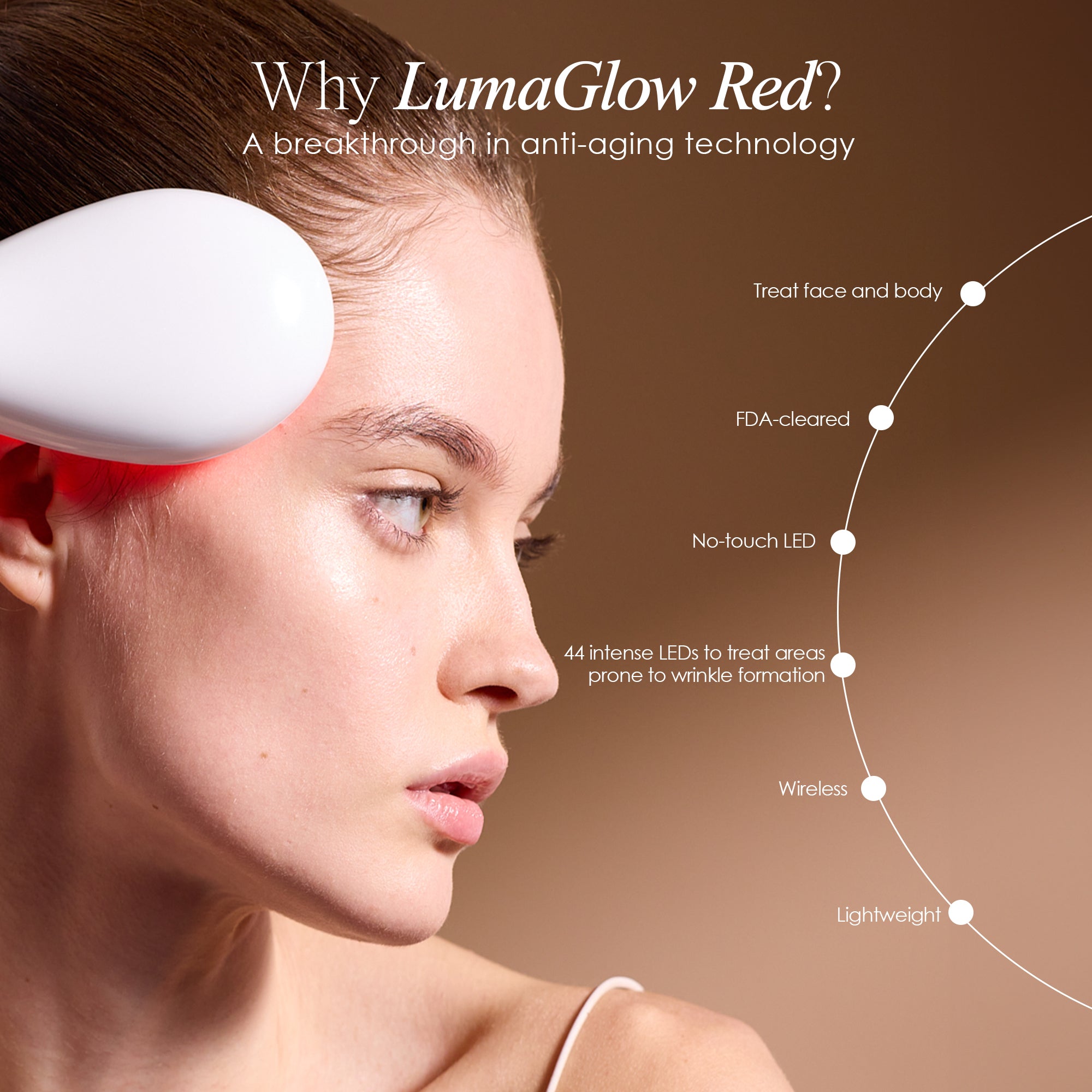 LumaGlow Red | Anti-Aging LED Light Therapy Wand